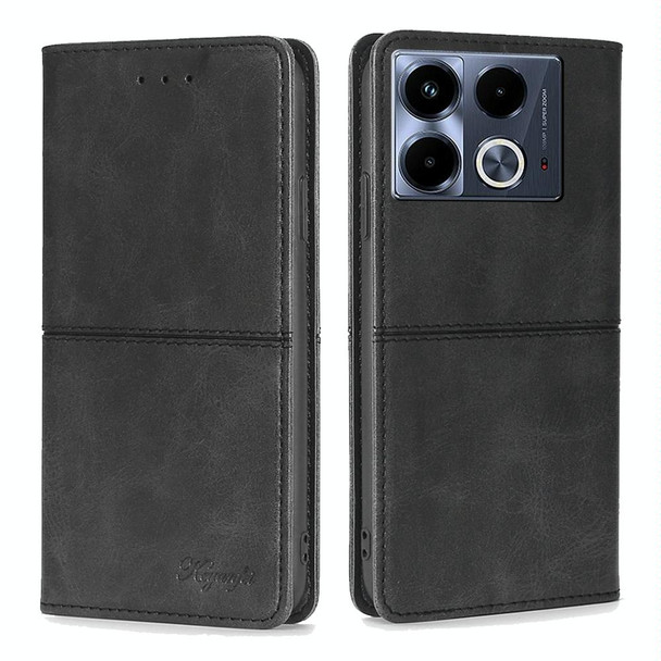 For Infinix Note 40 4G Cow Texture Magnetic Leather Phone Case(Black)