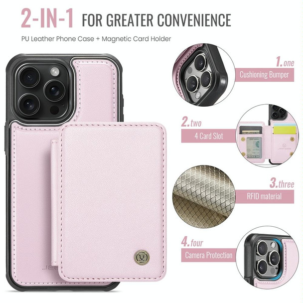 For iPhone 11 Pro JEEHOOD J05 Business Magnetic Style RFID Leather Phone Case(Pink)