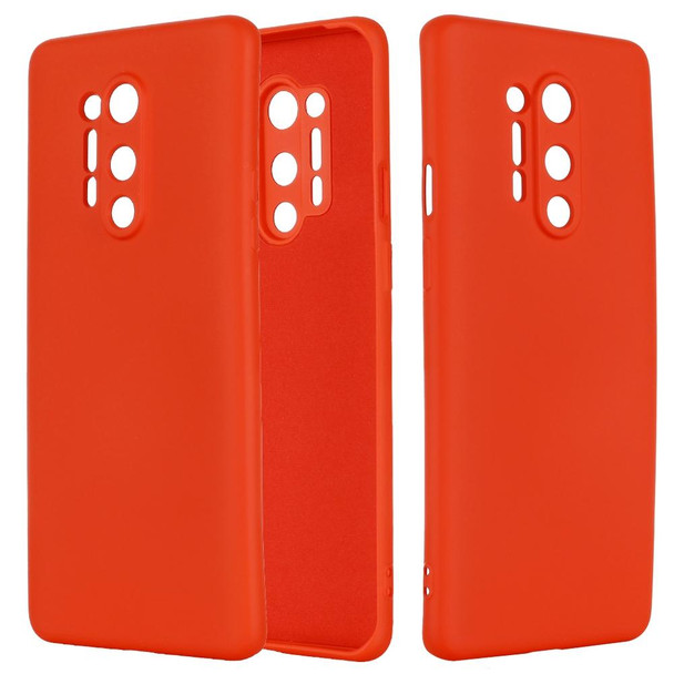 OnePlus 8 Pro Pure Color Liquid Silicone Shockproof Full Coverage Case(Red)