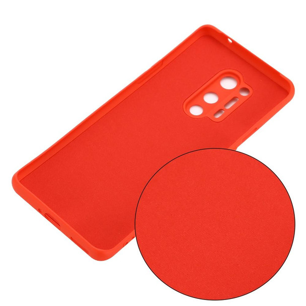 OnePlus 8 Pro Pure Color Liquid Silicone Shockproof Full Coverage Case(Red)