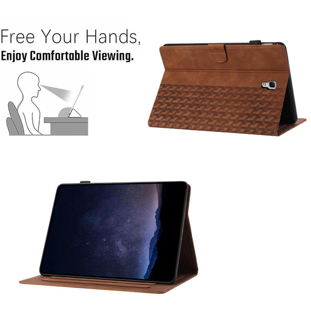 For Samsung Galaxy Tab A 10.5 T590 Building Blocks Embossed Leather Smart Tablet Case(Brown)