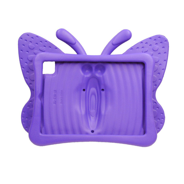 For iPad Air 11 2024 Butterfly Bracket Kids EVA Shockproof Tablet Case(Purple)