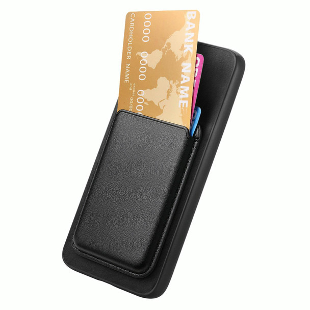 For vivo iQOO 12 Pro 5G Retro Magsafe Card Bag PU Back Cover Phone Case(Black)