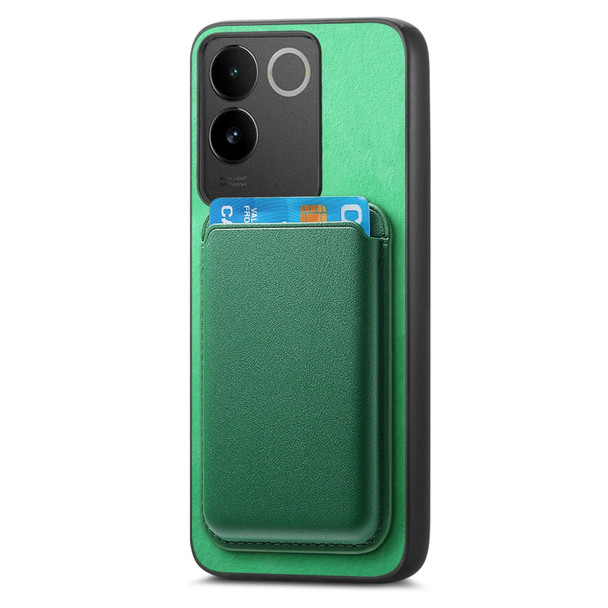 For vivo iQOO Neo9 / Neo9 Pro 5G Retro Magsafe Card Bag PU Back Cover Phone Case(Green)