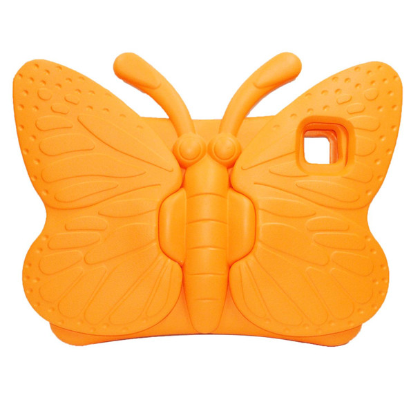 For iPad Air 11 2024 Butterfly Bracket Kids EVA Shockproof Tablet Case(Orange)