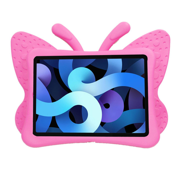 For iPad Pro 11 2024 Butterfly Bracket Kids EVA Shockproof Tablet Case(RoseRed)