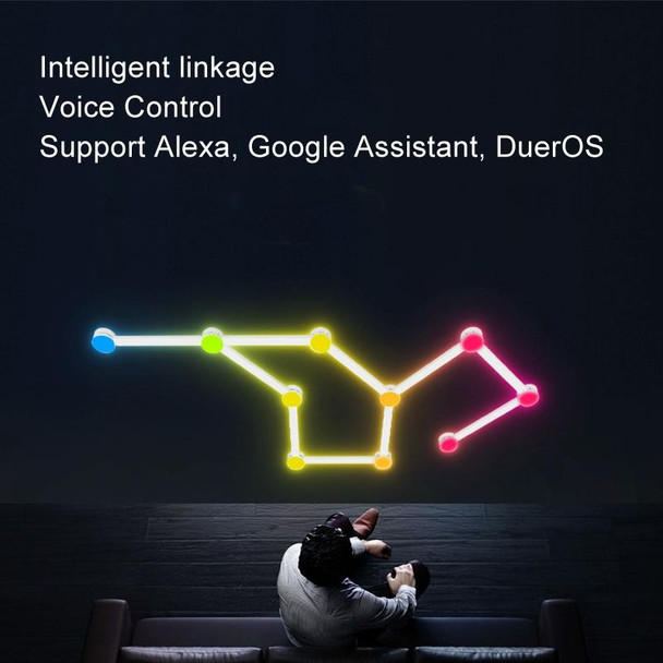 JSK-P30 9 Sections Smart WiFi Bluetooth Splicing Atmosphere Light Sound Control Constellation Light Support Amazon Alexa / Google Assistant / DuerOS AU Plug(White)