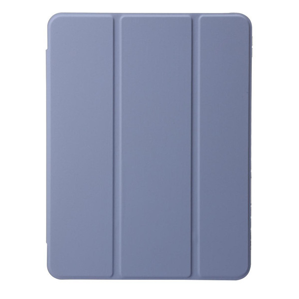 For iPad Pro 11 2024 Clear Acrylic 3-Fold Leather Tablet Case(Lavender Purple)