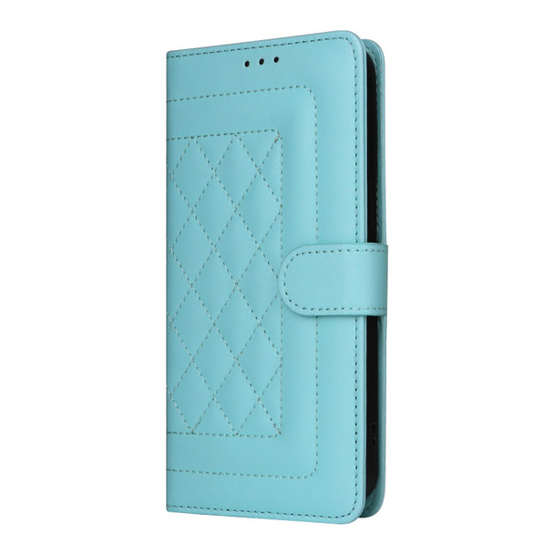 For Samsung Galaxy S22 5G Diamond Lattice Leather Flip Phone Case(Mint Green)