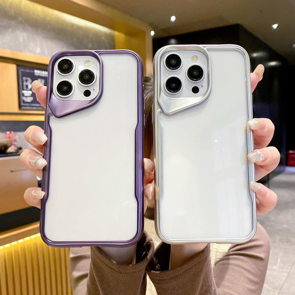 For iPhone 14 Electroplating TPU Frame Hybrid PC Phone Case(Purple)