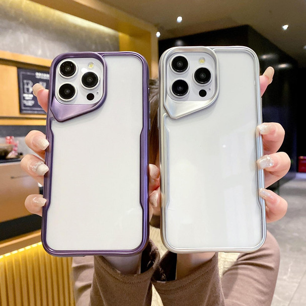 For iPhone 12 Electroplating TPU Frame Hybrid PC Phone Case(Silver)