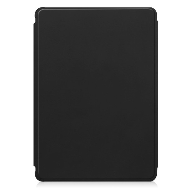 For iPad Air 13 2024 Transparent Rotation Smart Leather Tablet Case with Keyboard(Black)