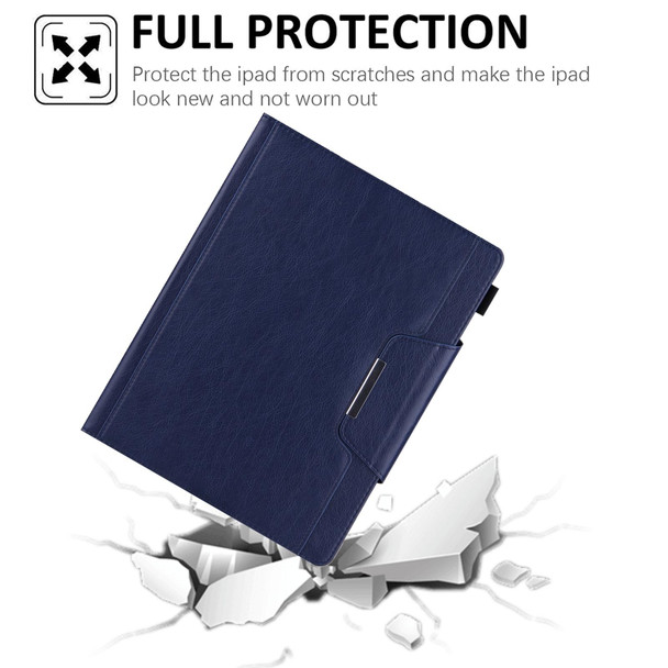 For iPad Pro 11 2024 Solid Color Metal Buckle Leather Smart Tablet Case(Royal Blue)