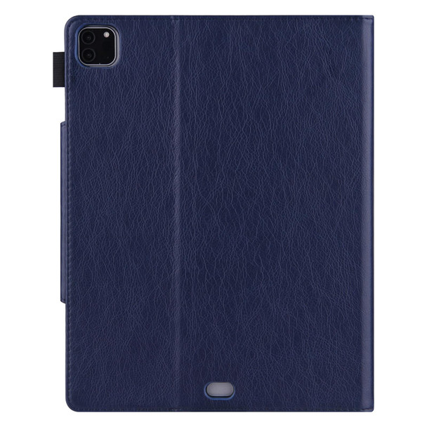 For iPad Pro 11 2024 Solid Color Metal Buckle Leather Smart Tablet Case(Royal Blue)