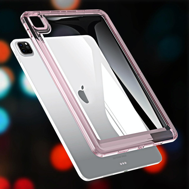 For iPad Pro 12.9 2022 / 2021 / 2020 Transparent Acrylic Tablet Case(Pink)