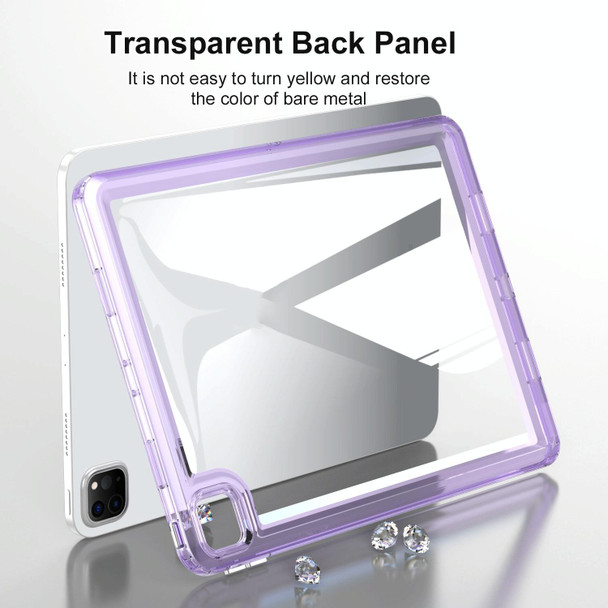 For iPad Pro 12.9 2022 / 2021 / 2020 Transparent Acrylic Tablet Case(Black)