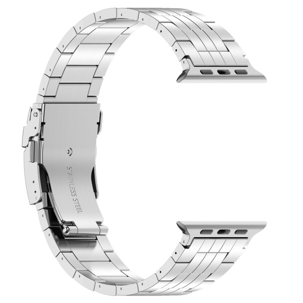 For Apple Watch 42mm Armor 5-bead Titanium Watch Band(Silver)