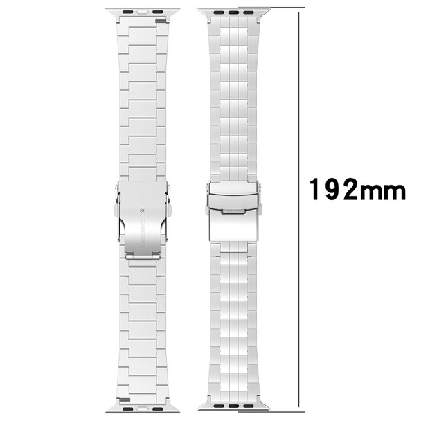 For Apple Watch 42mm Armor 5-bead Titanium Watch Band(Black)