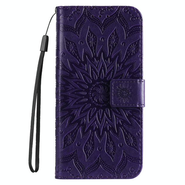 For vivo V29e Global / Y200 5G Global Embossed Sunflower Pattern Flip Leather Phone Case(Purple)