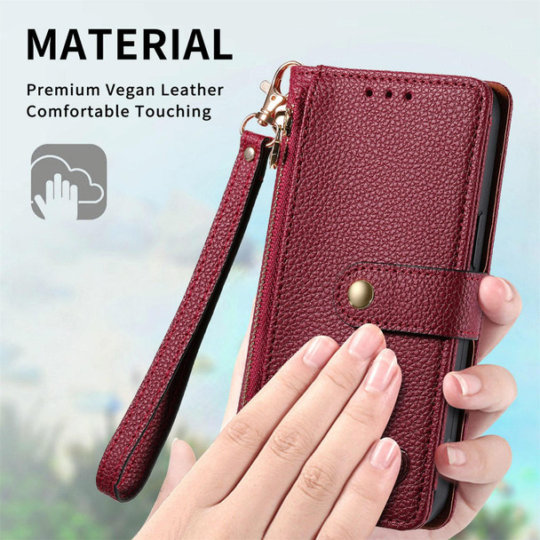 For Xiaomi 14 Ultra Love Zipper Lanyard Leather Phone Case(Red)