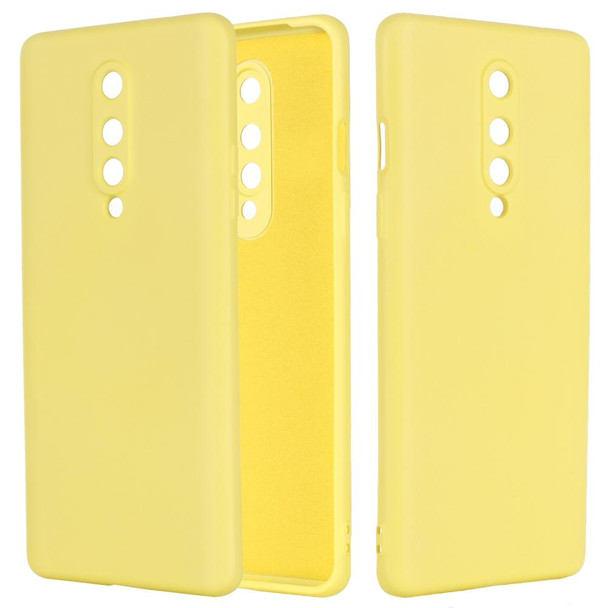 OnePlus 8 Pure Color Liquid Silicone Shockproof Full Coverage Case(Yellow)