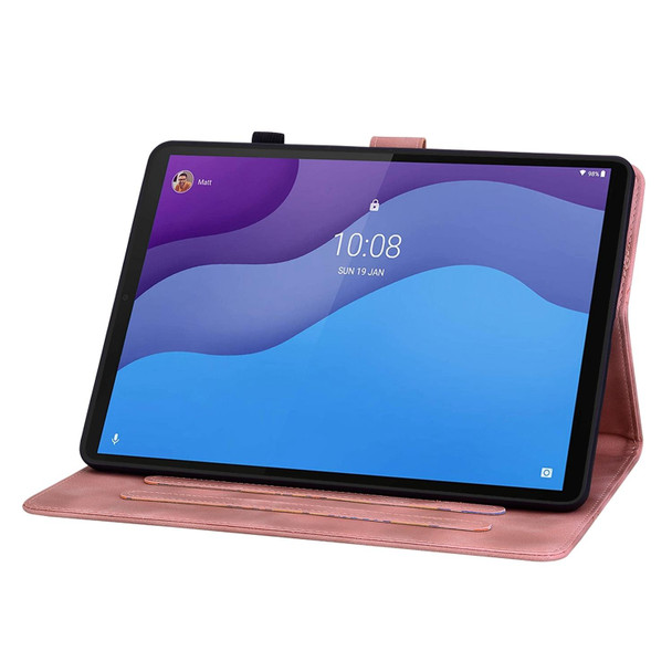 For Lenovo Tab M10 HD Gen2 Lily Embossed Leather Tablet Case(Pink)