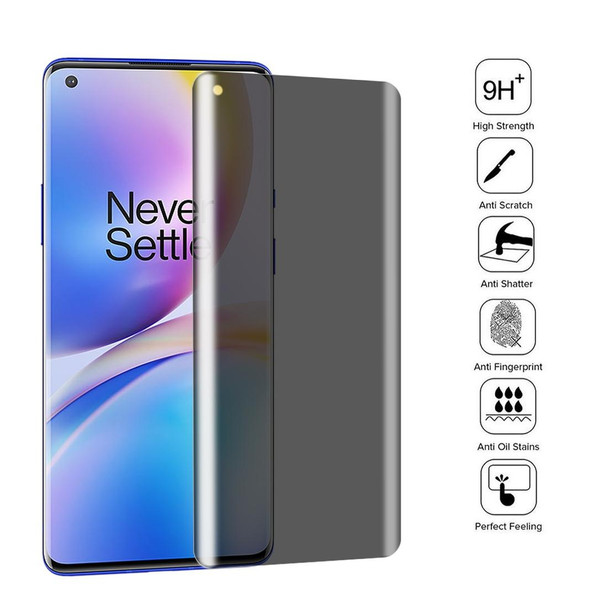 OnePlus 8 Pro 25 PCS 0.3mm 9H Surface Hardness 3D Curved Surface Privacy Glass Film