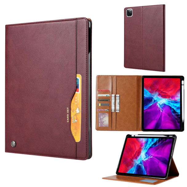 For iPad Pro 13 2024 Knead Skin Texture Horizontal Flip Leather Smart Tablet Case(Wine Red)
