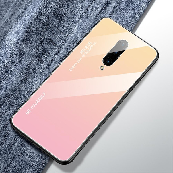 OnePlus 7 Pro Gradient Color Glass Case(Yellow)
