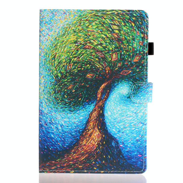 For iPad Pro 11 2024 Coloured Drawing Stitching Smart Leather Tablet Case(Abstract Tree)