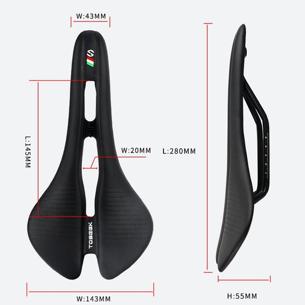 TOSEEK Mountain Bike Saddle Road Bicycle Seat Accessories, Color: Black