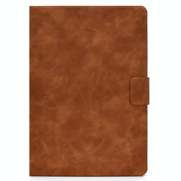 For iPad Pro 11 2024 Cowhide Texture Leather Smart Tablet Case(Brown)