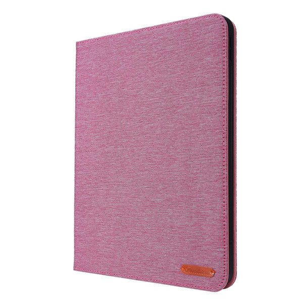 For iPad Air 11 2024 Fabric Leather Tablet Case(Rose Red)