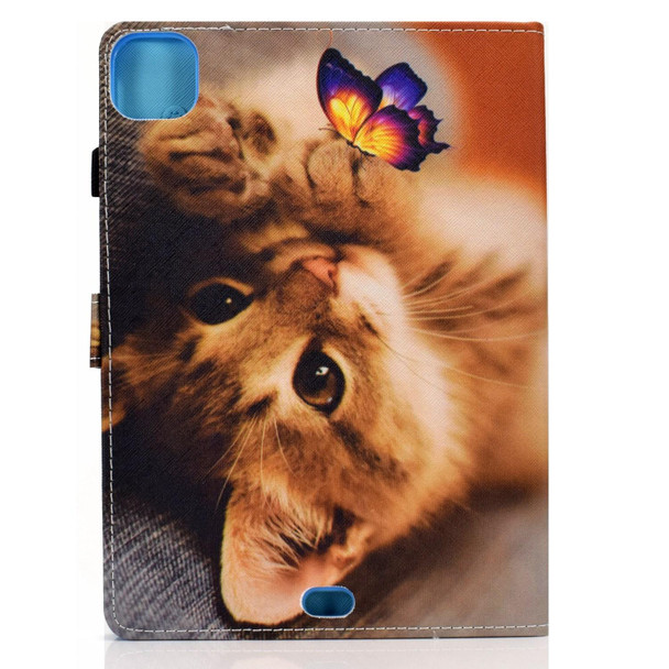 For iPad Pro 11 2024 Painted Stitching Smart Leather Tablet Case(Butterfly Cat)