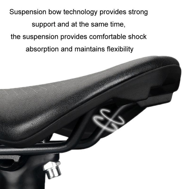 TOSEEK Bicycle Wide Seat Cushion Shock Absorption Comfortable Saddle, Color: Orange