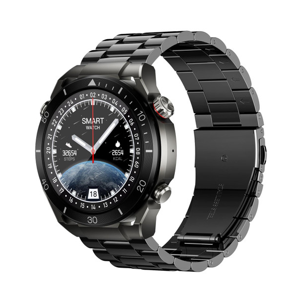 WS-20 1.43 inch IP67 Sport Smart Watch Support Bluetooth Call / Sleep / Blood Oxygen / Heart Rate / Blood Pressure Health Monitor, Steel Strap(Black)