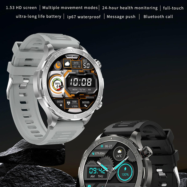 DK67 1.53 inch IP67 BT 5.0 Fitness Sport Smart Watch, Support Bluetooth Call / Sleep / Blood Oxygen / Heart Rate / Blood Pressure Health Monitor(Orange)