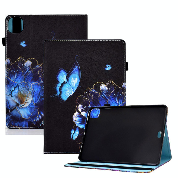 For iPad Pro 11 2024 Painted Elastic Band Smart Leather Tablet Case(Flower)