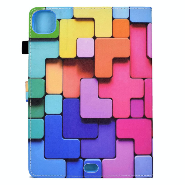 For iPad Pro 11 2024 Colored Drawing Sewing Smart Leather Tablet Case(Colorful Cubes)