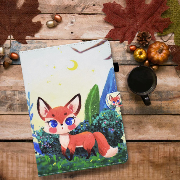For iPad Pro 11 2024 Colored Drawing Sewing Smart Leather Tablet Case(Little Fox)