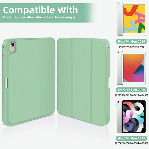 For iPad mini 6 3-fold TPU Smart Leather Tablet Case with Pen Slot(Green)