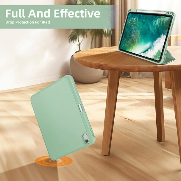 For iPad Pro 13 2024 3-fold TPU Smart Leather Tablet Case with Pen Slot(Green)