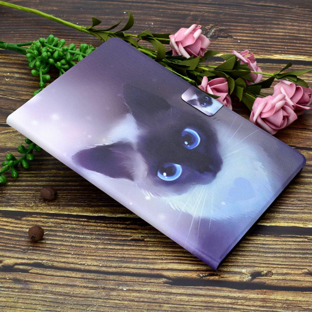 For iPad Pro 11 2024 Voltage Colored Drawing Smart Leather Tablet Case(Blue Eyed Cat)