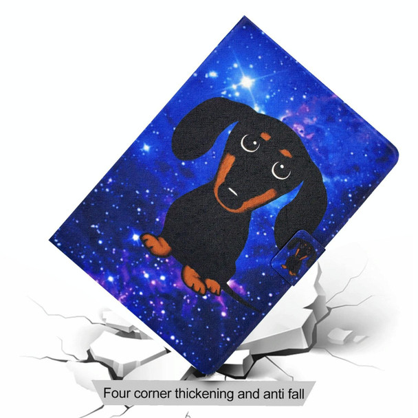 For iPad Pro 11 2024 Voltage Colored Drawing Smart Leather Tablet Case(Little Black Dog)
