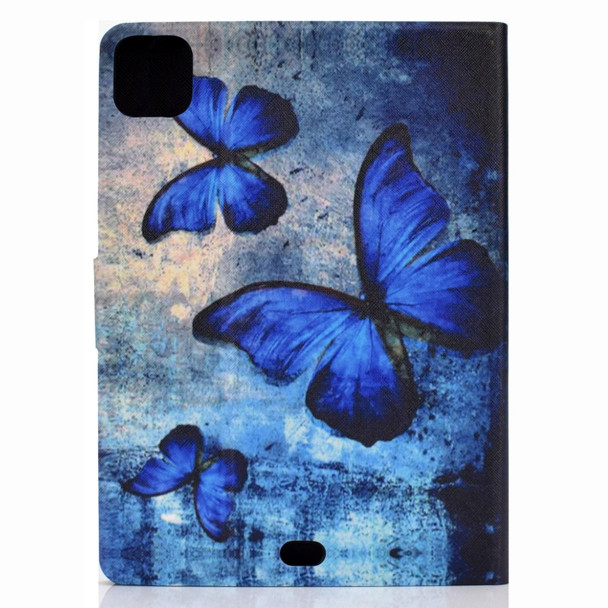For iPad Pro 11 2024 Voltage Colored Drawing Smart Leather Tablet Case(Retro Butterflies)