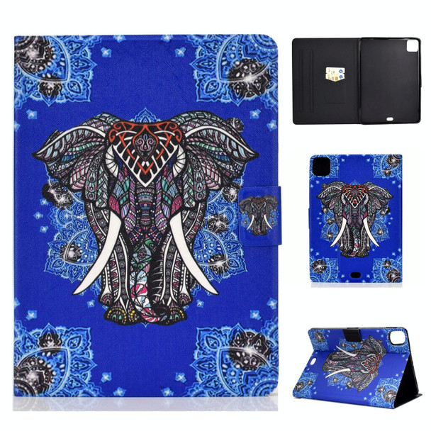 For iPad Pro 11 2024 Voltage Colored Drawing Smart Leather Tablet Case(Ethnic Elephant)