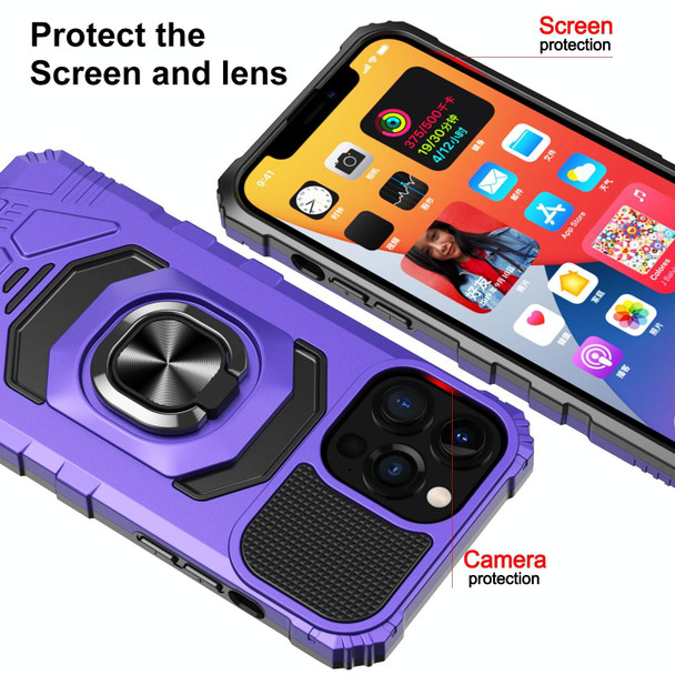 For iPhone 15 Pro Max Magnetic Ring Holder Phone Case(Purple)