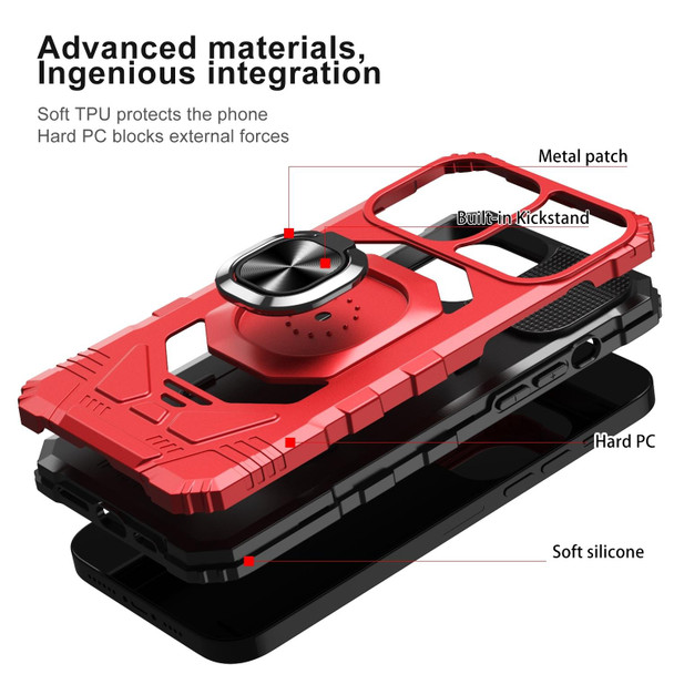 For iPhone 14 Pro Max Magnetic Ring Holder Phone Case(Red)