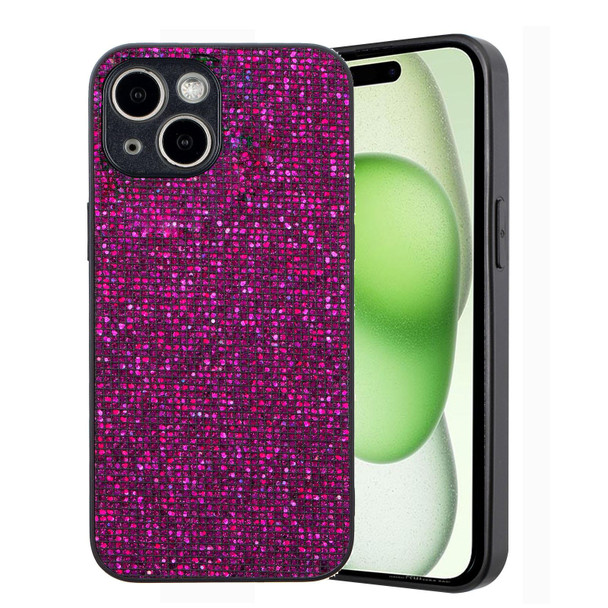 For iPhone 15 Glitter Powder TPU Hybrid PC Phone Case(Purple)