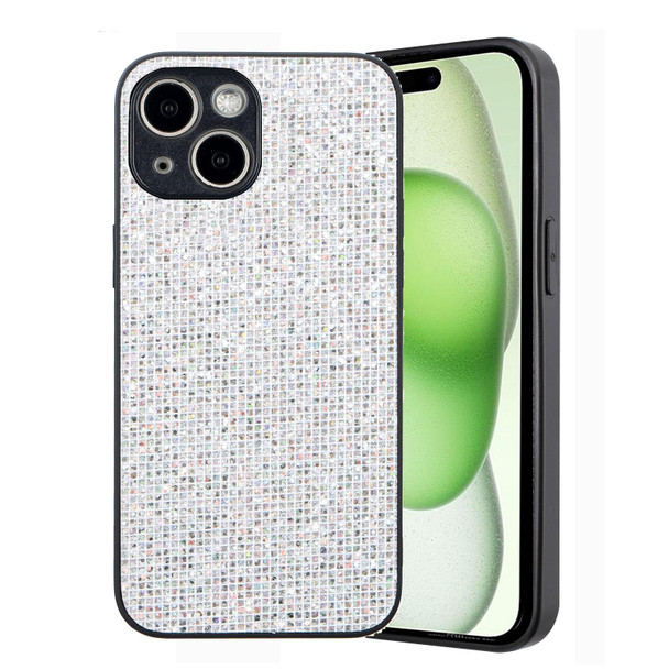 For iPhone 15 Glitter Powder TPU Hybrid PC Phone Case(White)